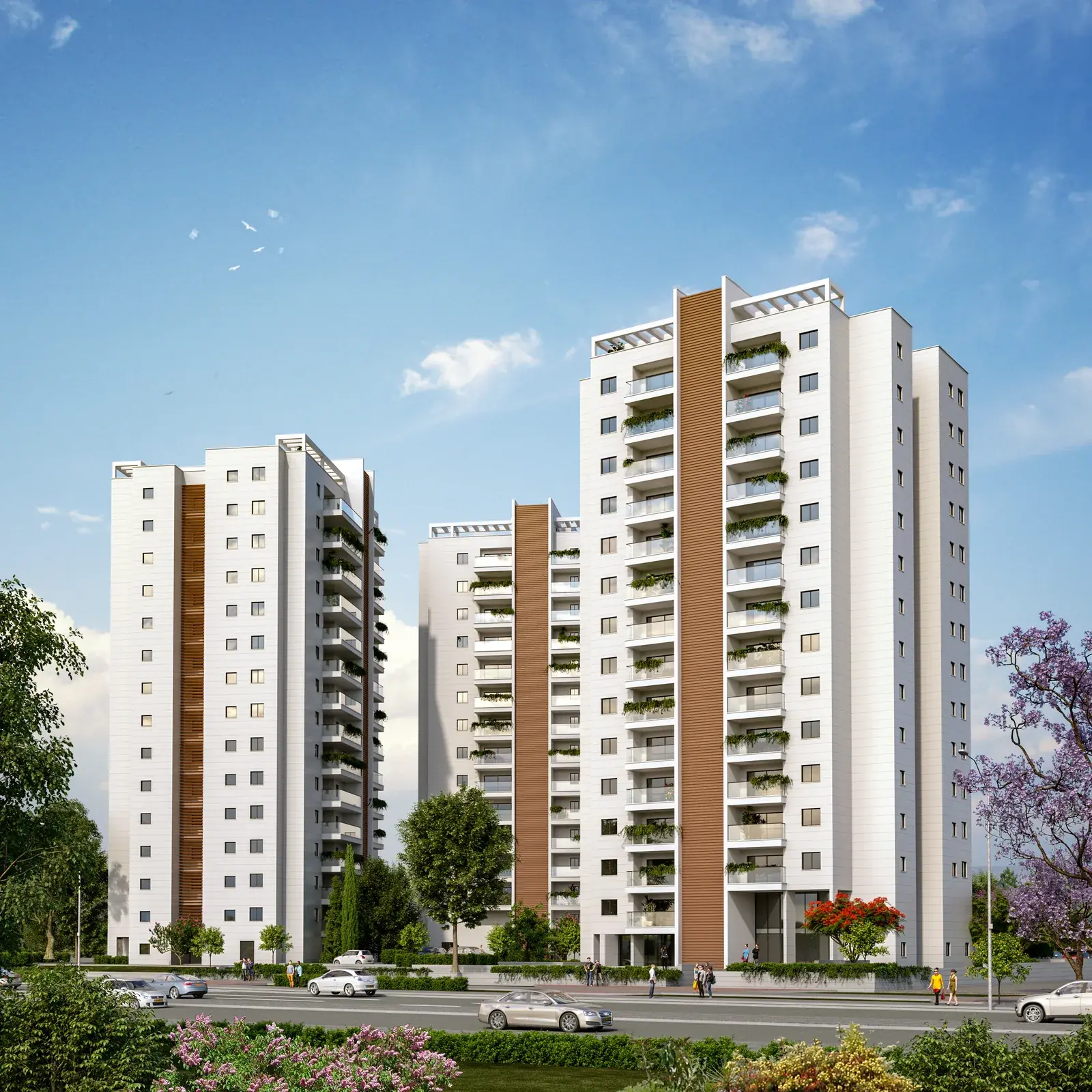 הדמיית חוץ של פרויקט אור היין במגרש 124 בעיר היין, אשקלון
